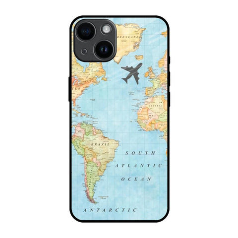 Travel Map iPhone 14 Glass Back Cover Online