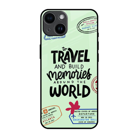 Travel Stamps iPhone 14 Glass Back Cover Online