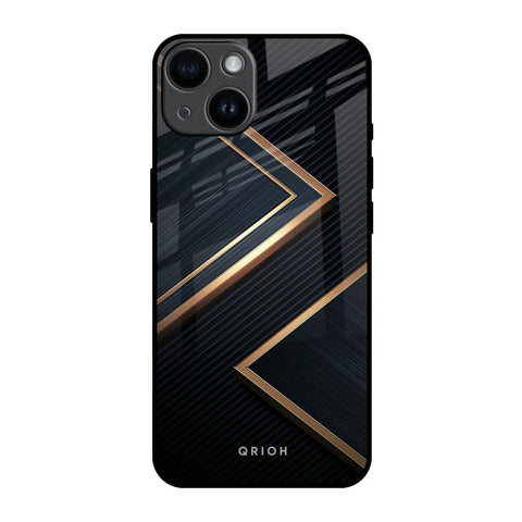 Sleek Golden & Navy iPhone 14 Glass Back Cover Online