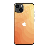 Orange Curve Pattern iPhone 14 Glass Back Cover Online