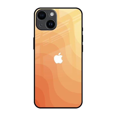 Orange Curve Pattern iPhone 14 Glass Back Cover Online