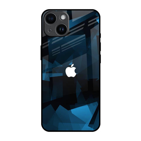 Polygonal Blue Box iPhone 14 Glass Back Cover Online