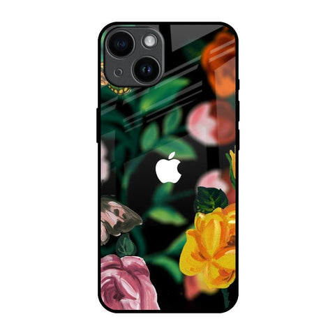 Flowers & Butterfly iPhone 14 Glass Back Cover Online