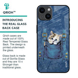 Kitty In Pocket Glass Case For iPhone 14