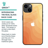 Orange Curve Pattern Glass Case for iPhone 14