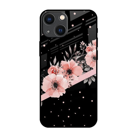 Floral Black Band iPhone 14 Plus Glass Back Cover Online