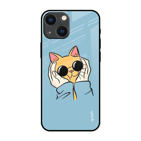 Adorable Cute Kitty iPhone 14 Plus Glass Back Cover Online