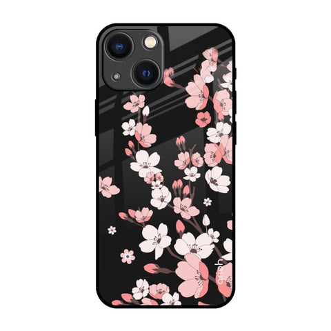 Black Cherry Blossom iPhone 14 Plus Glass Back Cover Online