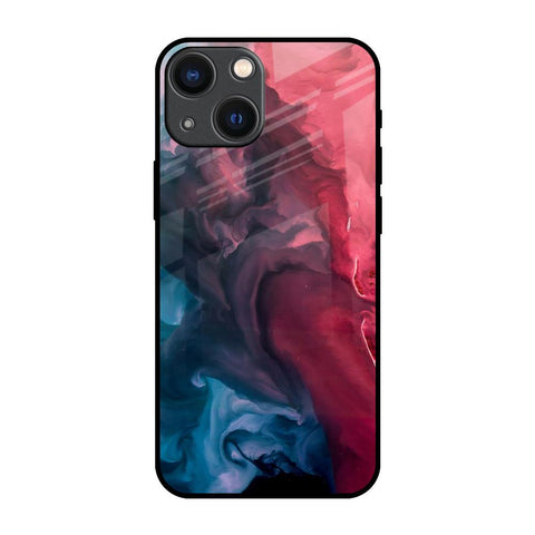 Blue & Red Smoke iPhone 14 Plus Glass Back Cover Online