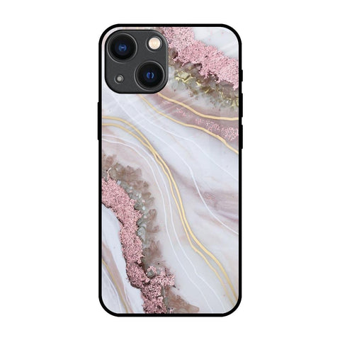 Pink & Gold Gllitter Marble iPhone 14 Plus Glass Back Cover Online