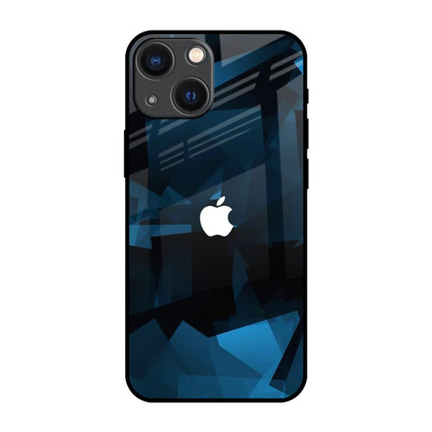 Polygonal Blue Box iPhone 14 Plus Glass Back Cover Online