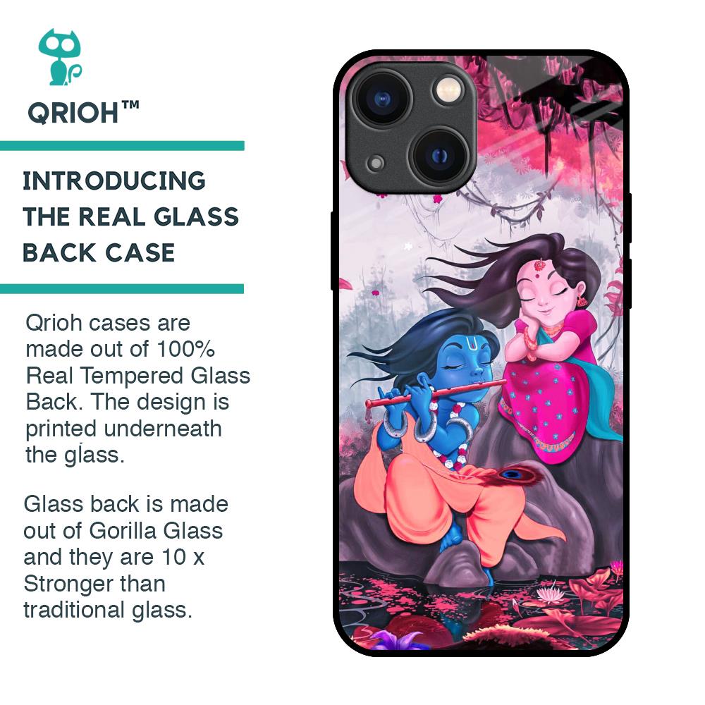 Radha Krishna Art Glass Case for iPhone 14 Plus