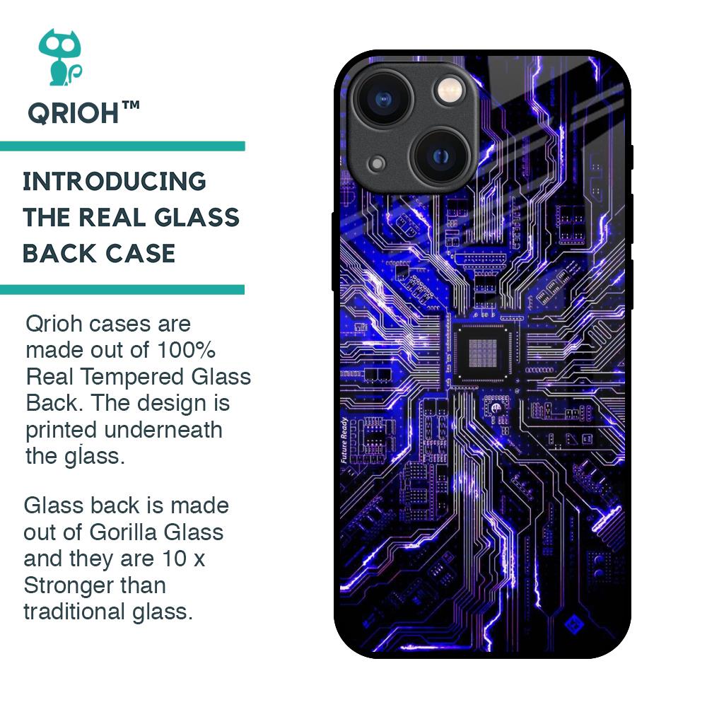 Techno Color Pattern Glass Case For iPhone 14 Plus