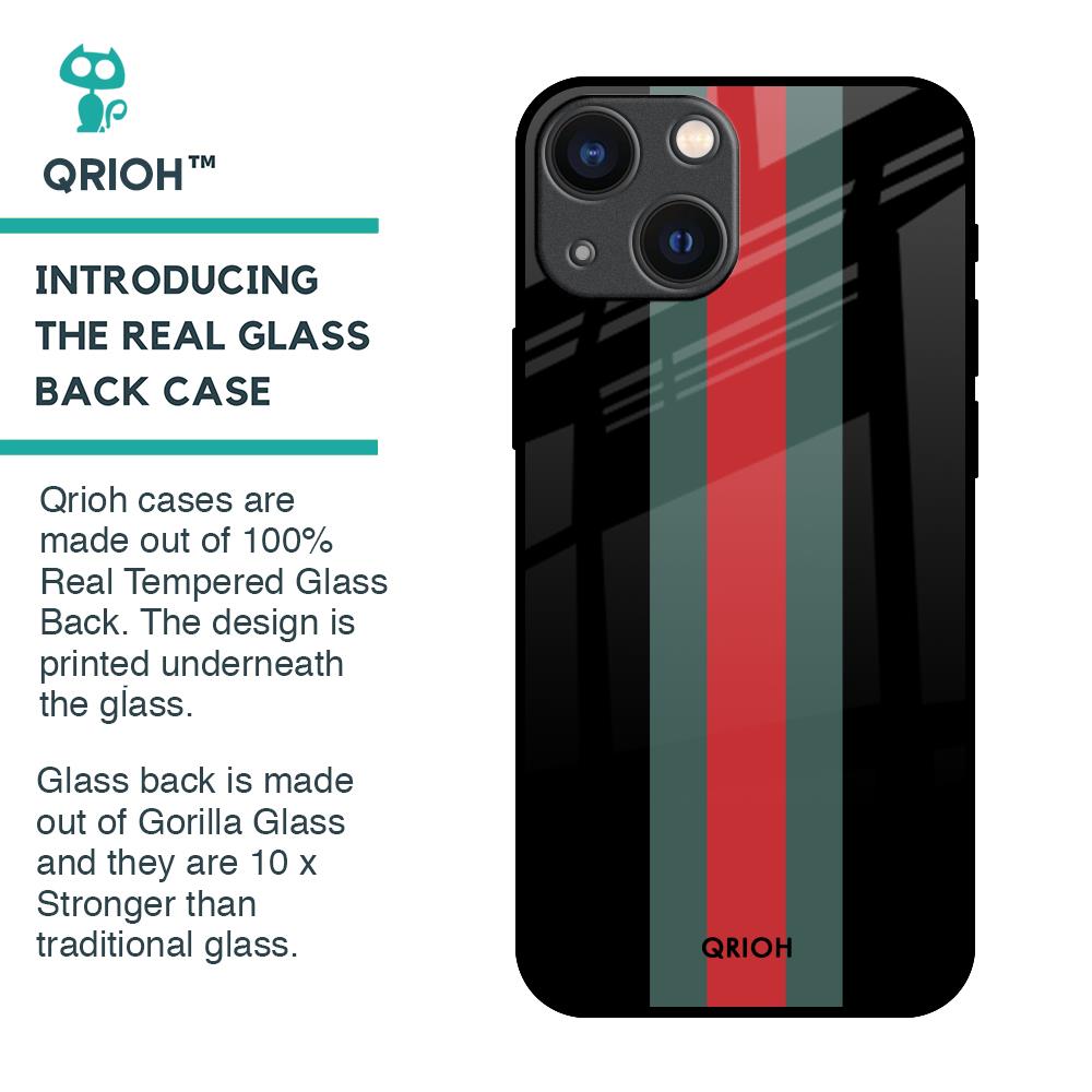 Vertical Stripes Glass Case for iPhone 14 Plus