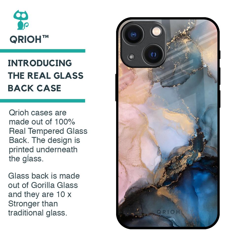 Marble Ink Abstract Glass Case for iPhone 14 Plus