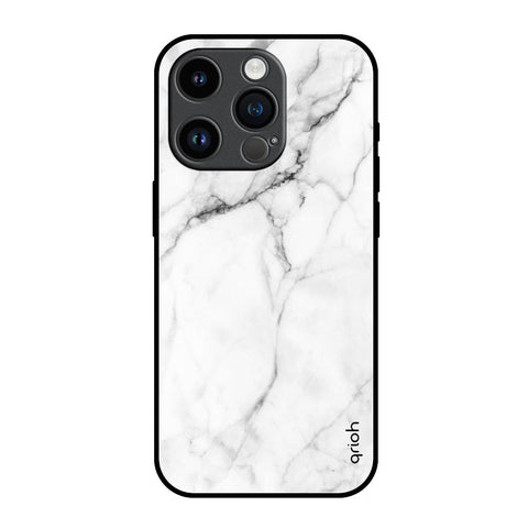 Modern White Marble iPhone 14 Pro Glass Back Cover Online