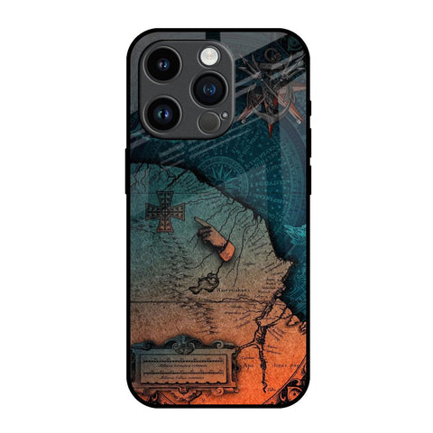 Geographical Map iPhone 14 Pro Glass Back Cover Online