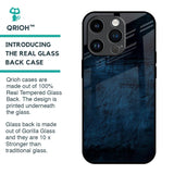 Dark Blue Grunge Glass Case for iPhone 14 Pro