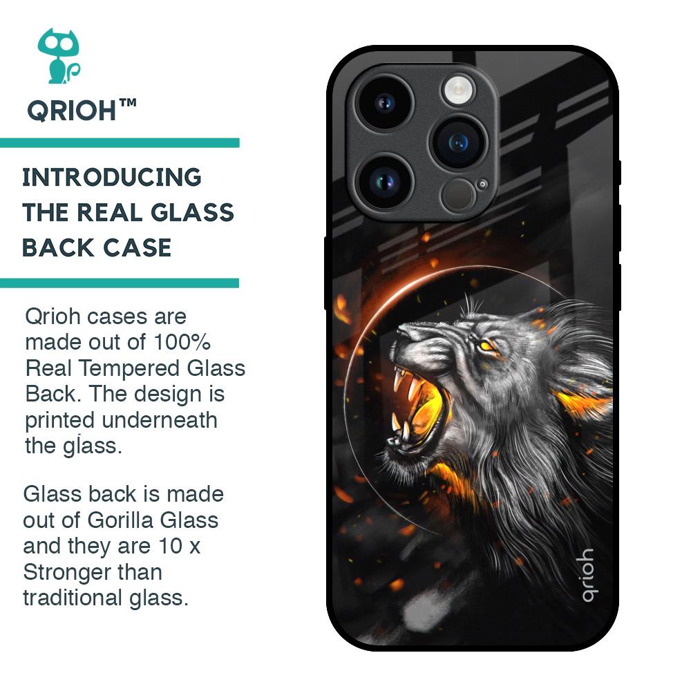 Aggressive Lion Glass Case for iPhone 14 Pro