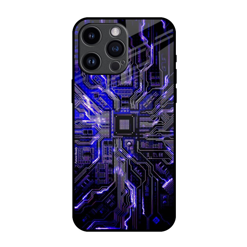 Techno Color Pattern iPhone 14 Pro Max Glass Back Cover Online