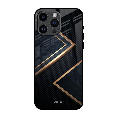 Sleek Golden & Navy iPhone 14 Pro Max Glass Back Cover Online