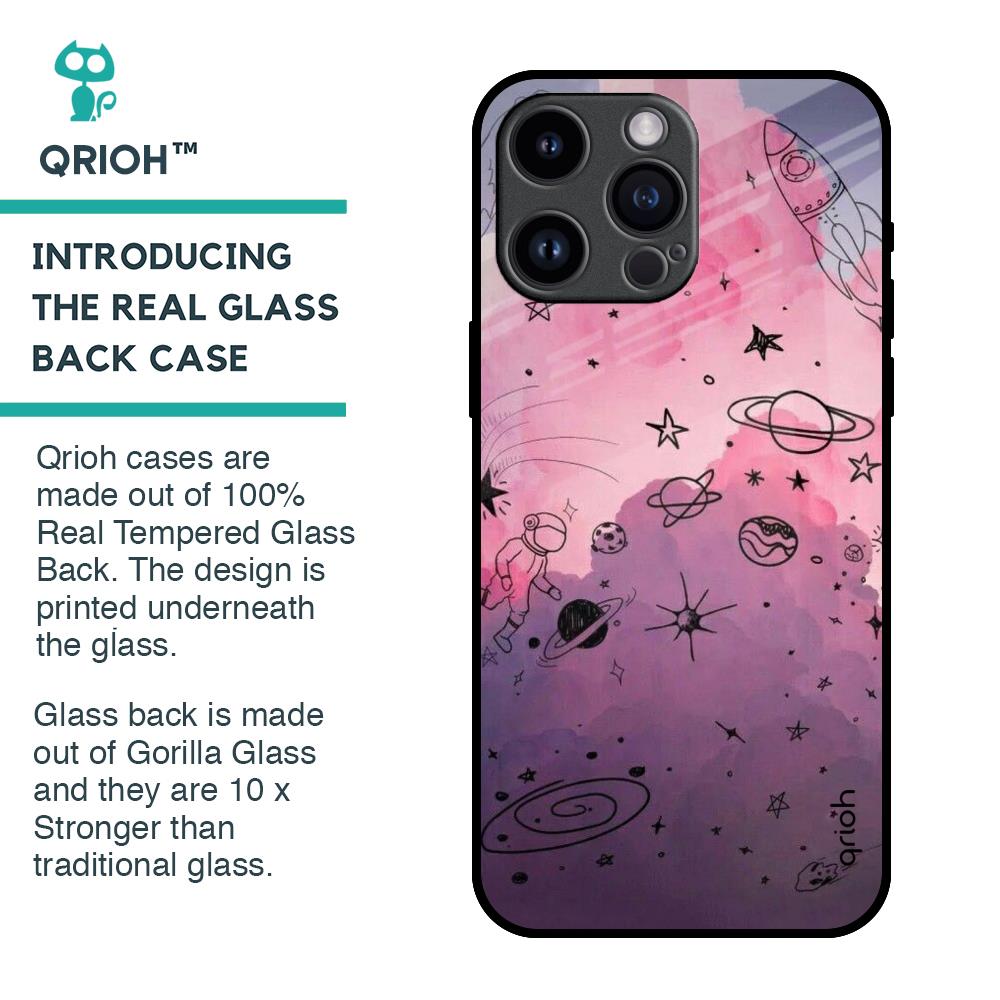 Space Doodles Glass Case for iPhone 14 Pro Max
