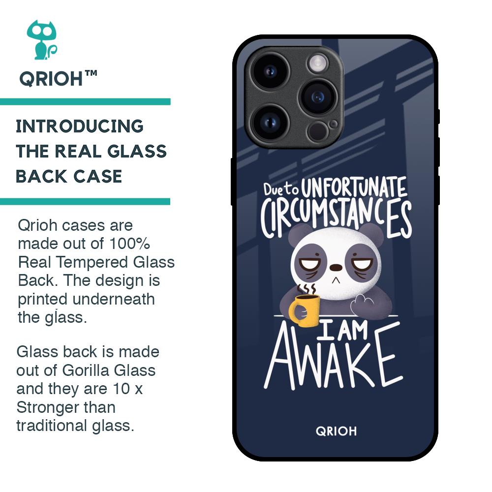Struggling Panda Glass Case for iPhone 14 Pro Max