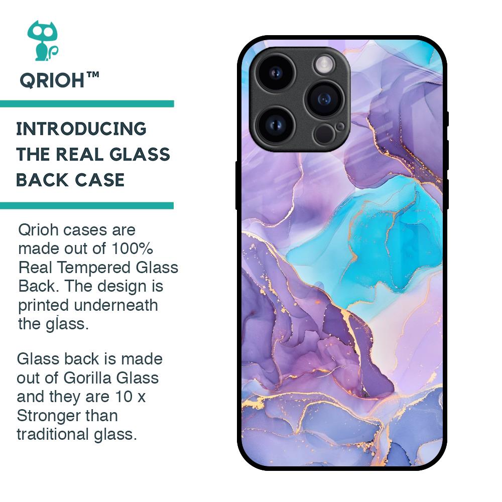 Alcohol ink Marble Glass Case for iPhone 14 Pro Max
