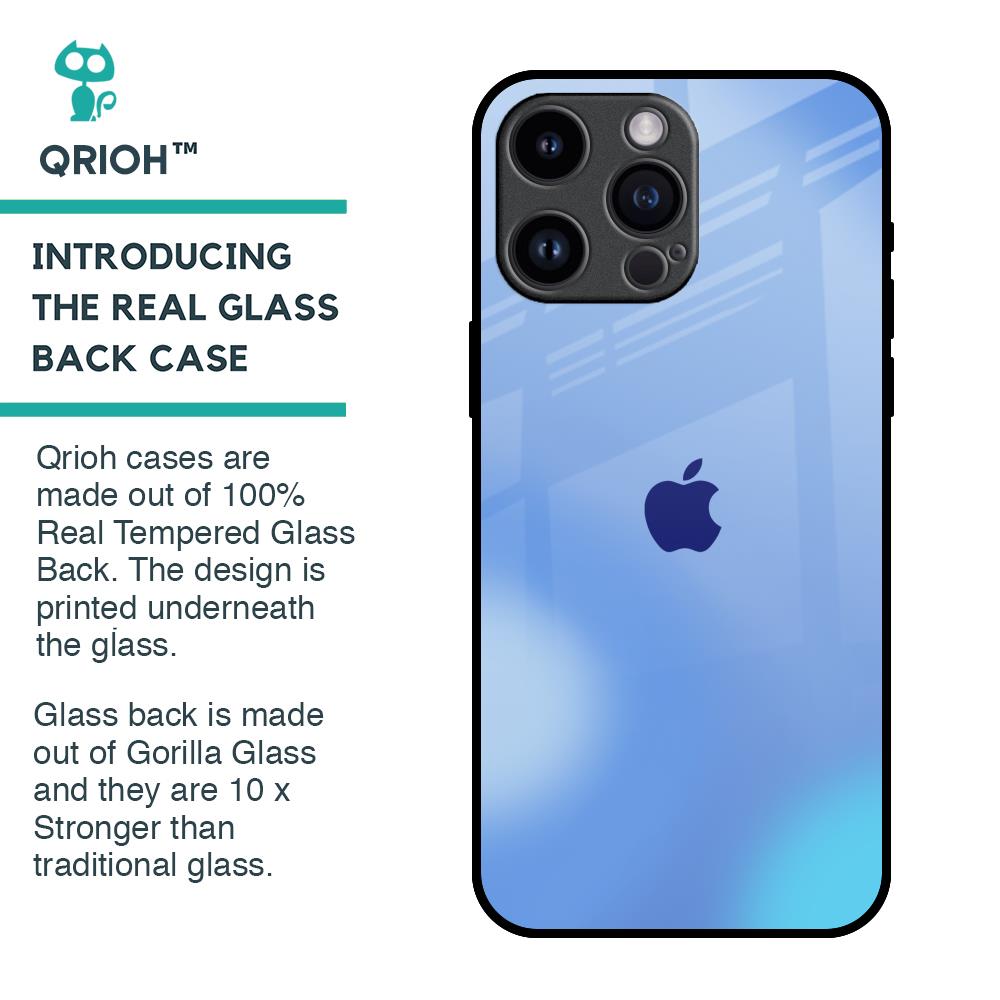 Vibrant Blue Texture Glass Case for iPhone 14 Pro Max