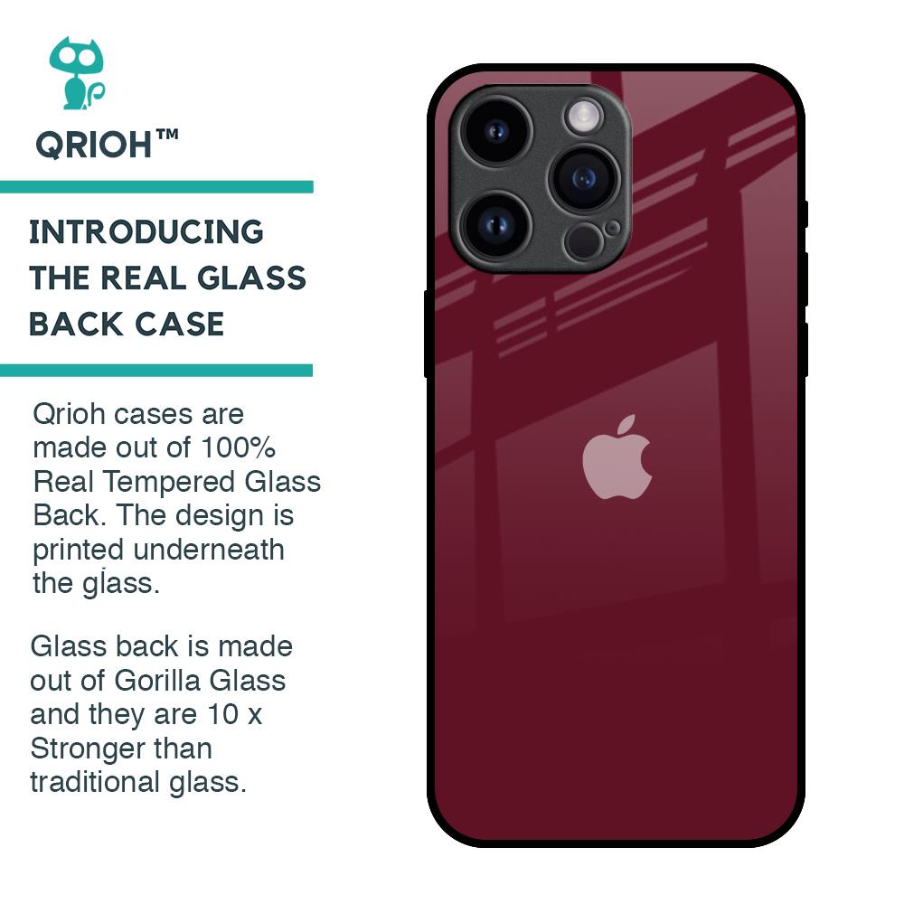 Classic Burgundy Glass Case for iPhone 14 Pro Max