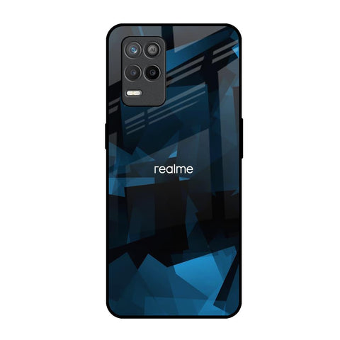 Polygonal Blue Box Realme 9 5G Glass Back Cover Online