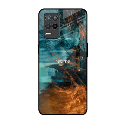 Golden Splash Realme 9 5G Glass Back Cover Online