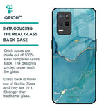 Blue Golden Glitter Glass Case for Realme 9 5G