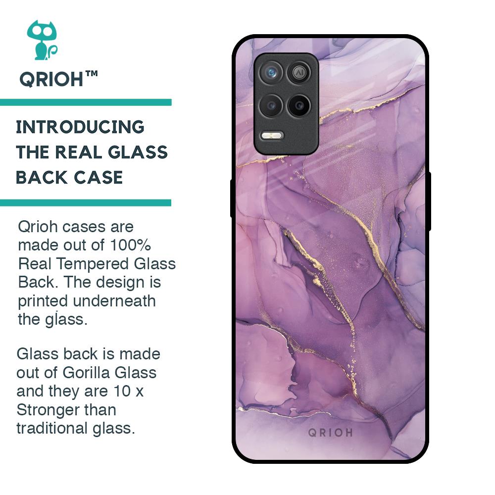 Purple Gold Marble Glass Case for Realme 9 5G