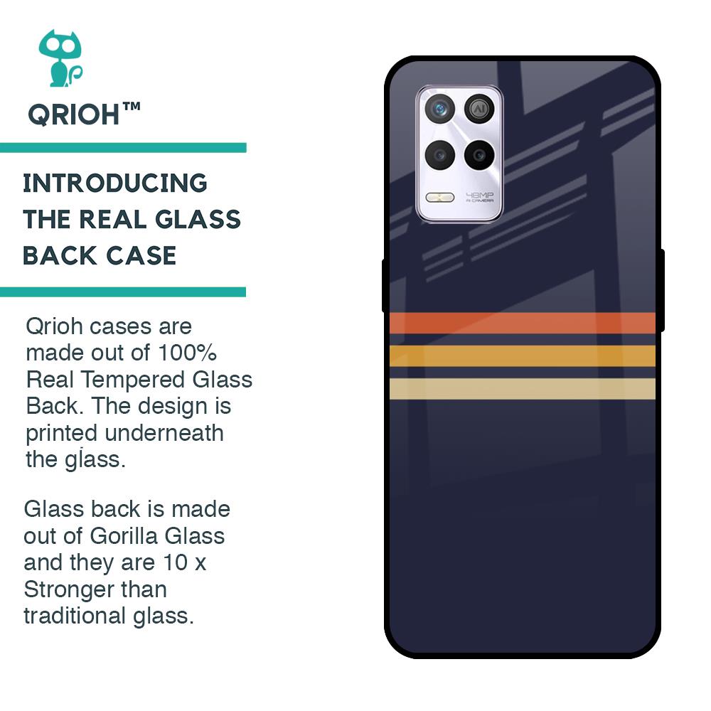 Tricolor Stripes Glass Case For Realme 9 5G