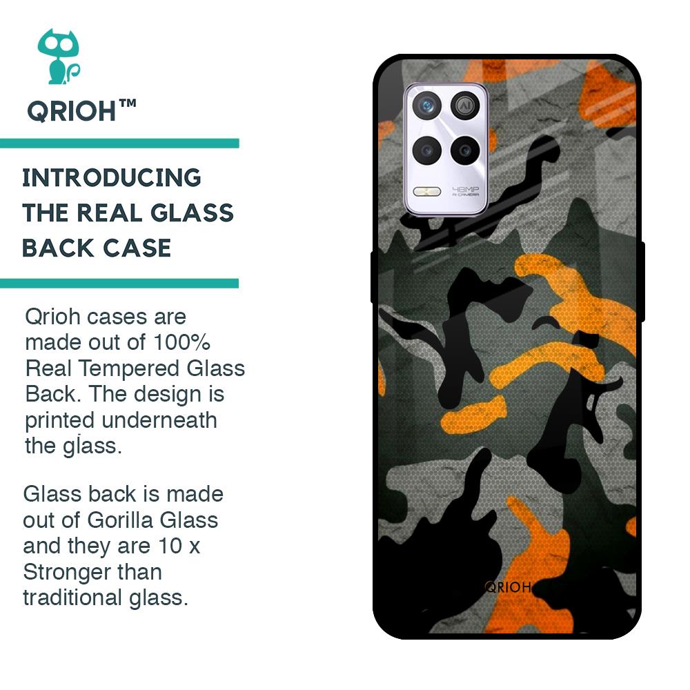 Camouflage Orange Glass Case For Realme 9 5G