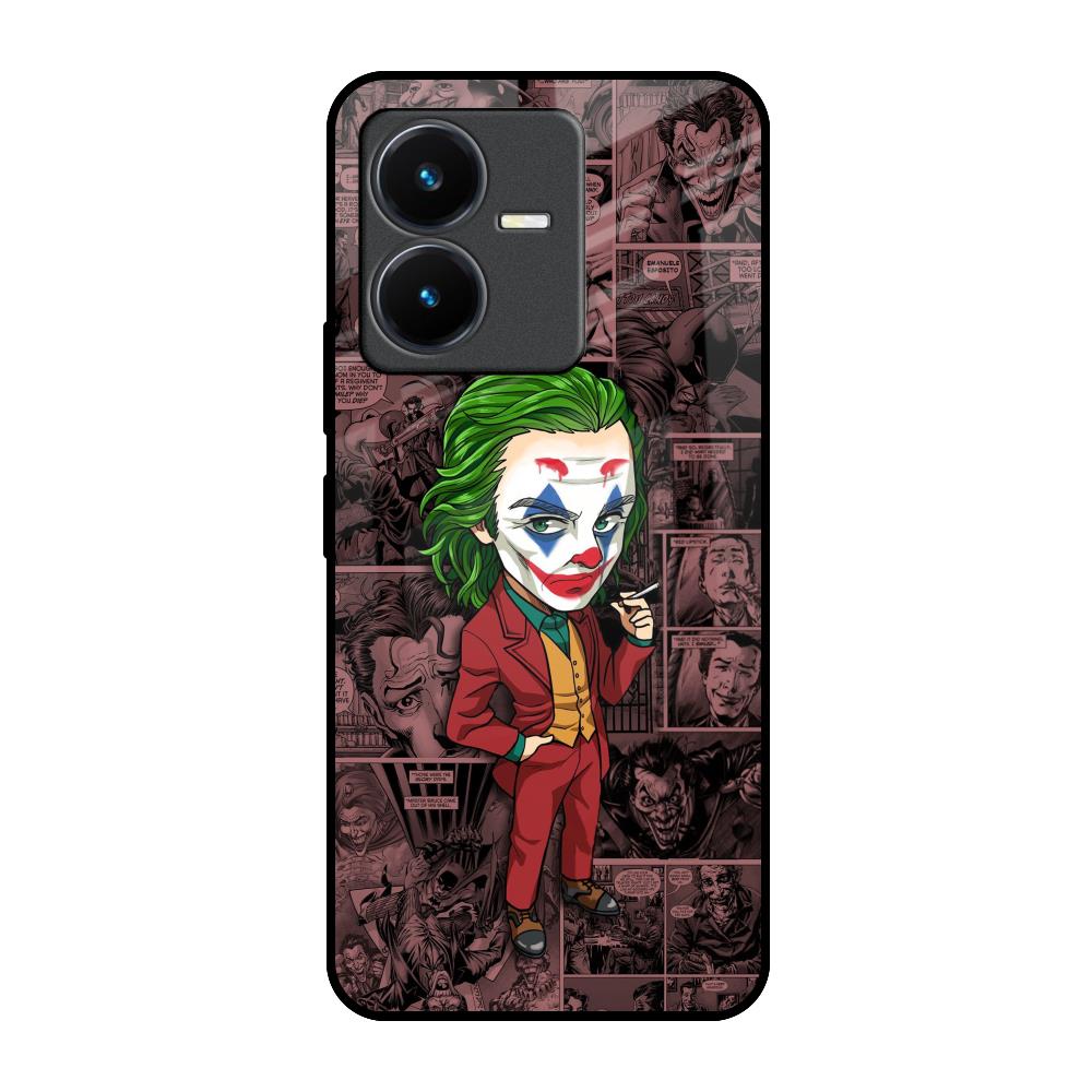 Joker Cartoon Vivo Y22 Glass Back Cover Online