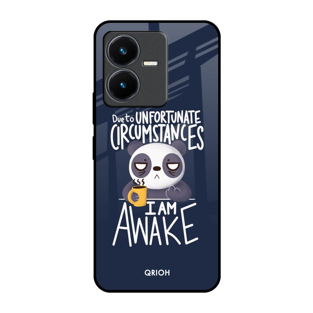 Struggling Panda Vivo Y22 Glass Back Cover Online