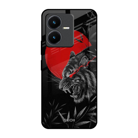 Red Moon Tiger Vivo Y22 Glass Back Cover Online