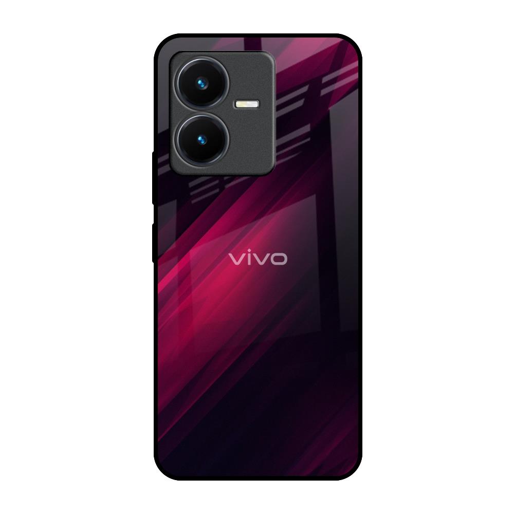 Razor Black Vivo Y22 Glass Back Cover Online