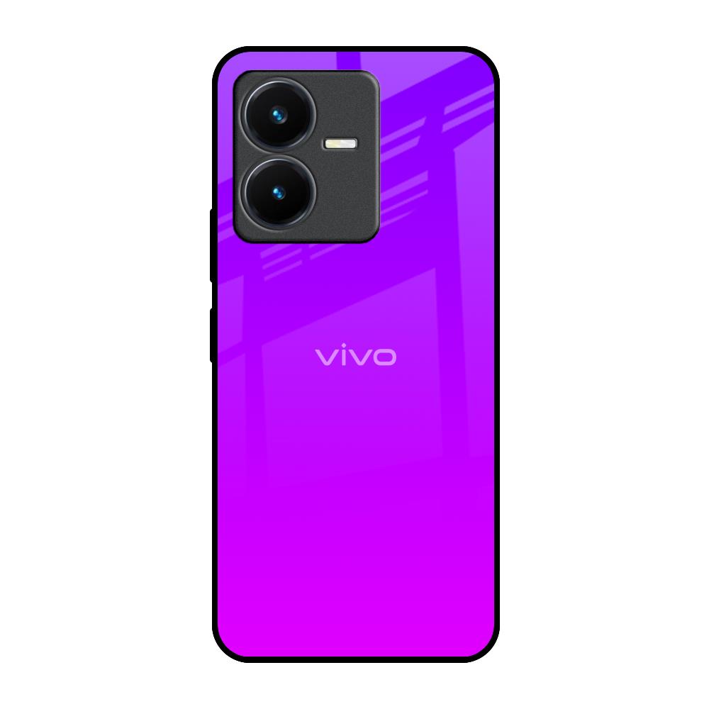 Purple Pink Vivo Y22 Glass Back Cover Online