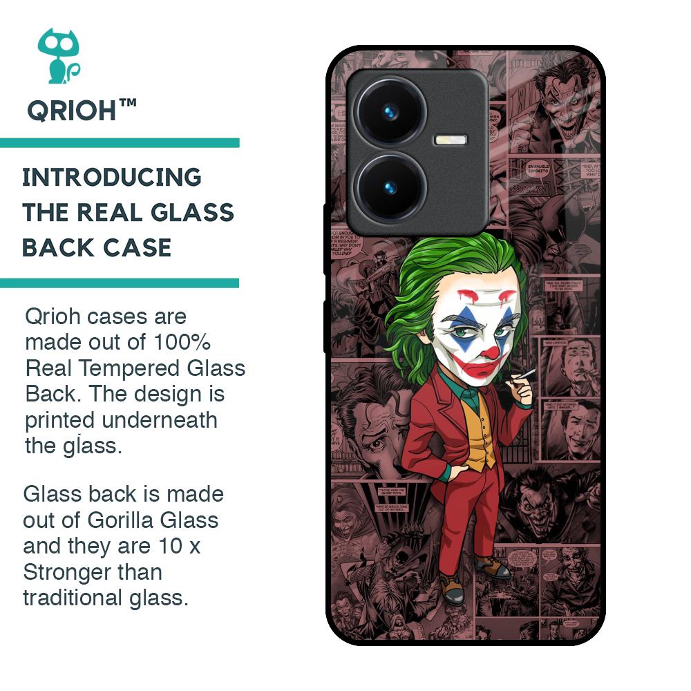Joker Cartoon Glass Case for Vivo Y22