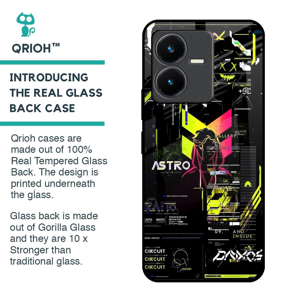 Astro Glitch Glass Case for Vivo Y22