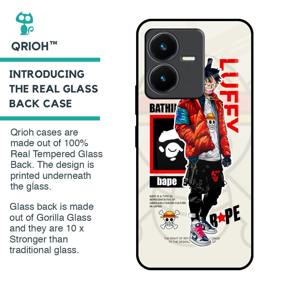 Bape Luffy Glass Case for Vivo Y22