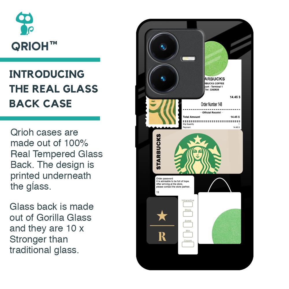 Coffee Latte Glass Case for Vivo Y22