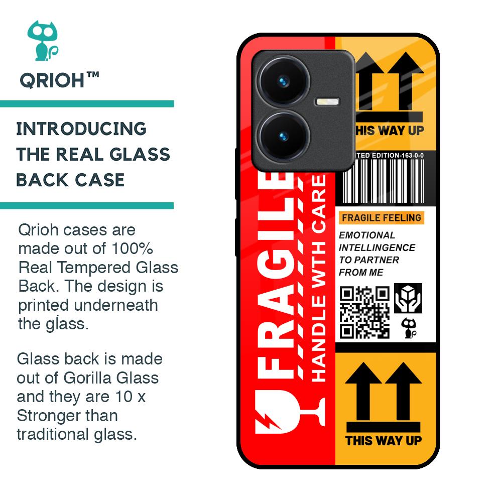 Handle With Care Glass Case for Vivo Y22