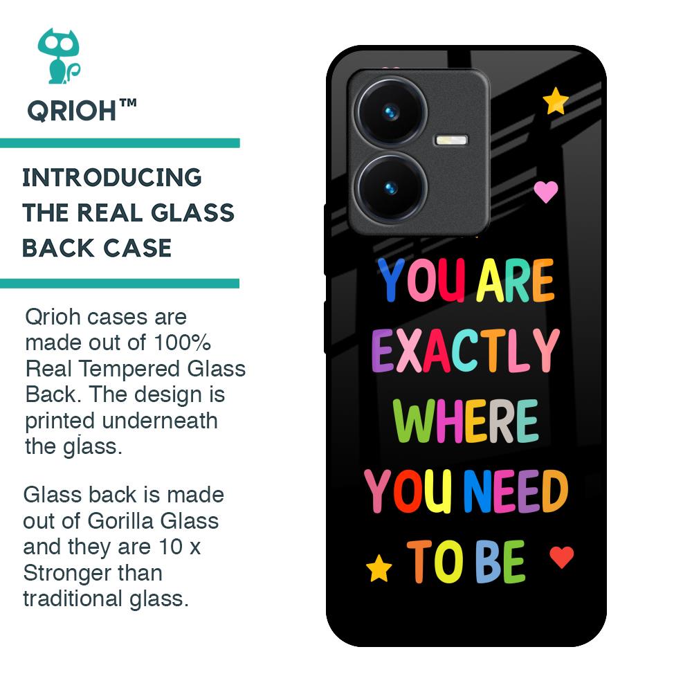 Magical Words Glass Case for Vivo Y22