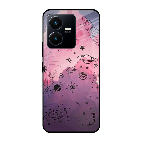Space Doodles Vivo Y22 Glass Cases & Covers Online