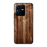 Timber Printed Vivo Y22 Glass Cases & Covers Online