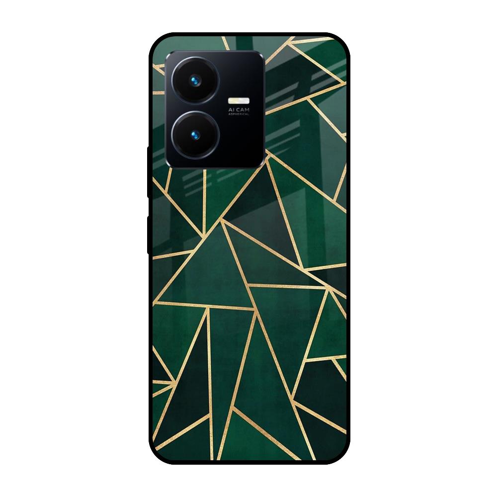 Abstract Green Vivo Y22 Glass Cases & Covers Online